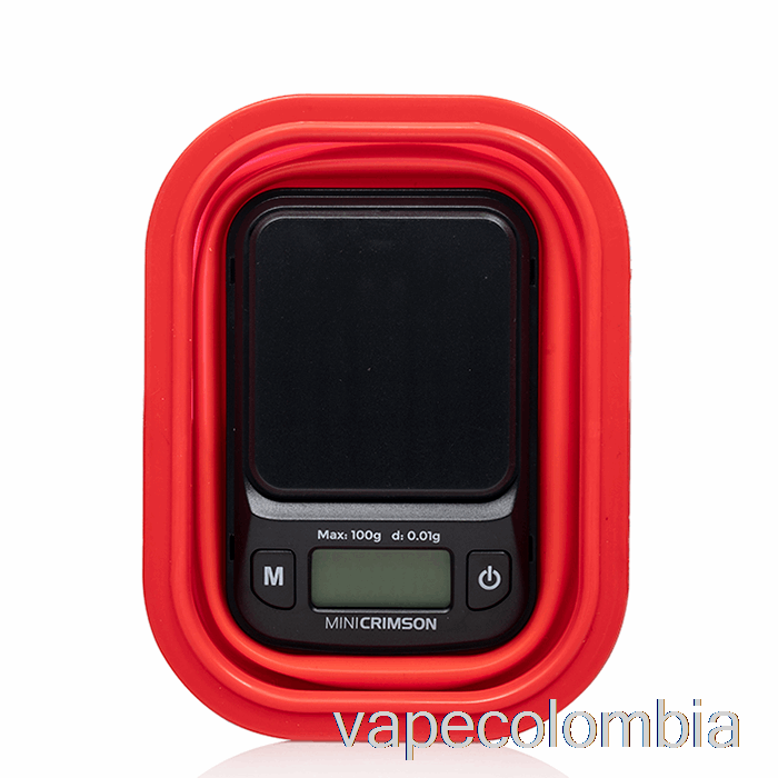 Vape Recargable Truweigh Mini Báscula Digital Carmesí Con Recipiente Plegable Recipiente Rojo